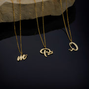 Gold initial Necklace with Butterfly Jewelry Personalized Handmade Necklace