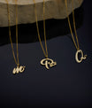 Gold initial Necklace with Butterfly Jewelry Personalized Handmade Necklace