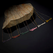 Kids Name Necklace, Dainty Colorful Name Necklace, Personalized Name Jewelry