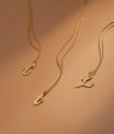 Gold initial Necklace With Tiny Heart Custom Letter Necklaces