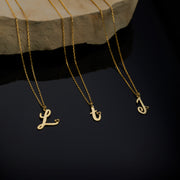 Gold initial Necklace With Tiny Heart Custom Letter Necklaces