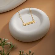 Silver Bar Necklace • Custom Gold Bar • Name Bar Friend Gift