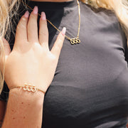 18K Gold PVD Stainless Steel Angel Number Bracelet / BRJ1003