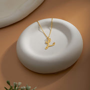 Gold initial Necklace With Tiny Heart Custom Letter Necklaces