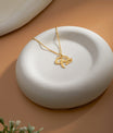 Gold initial Necklace with Butterfly Jewelry Personalized Handmade Necklace