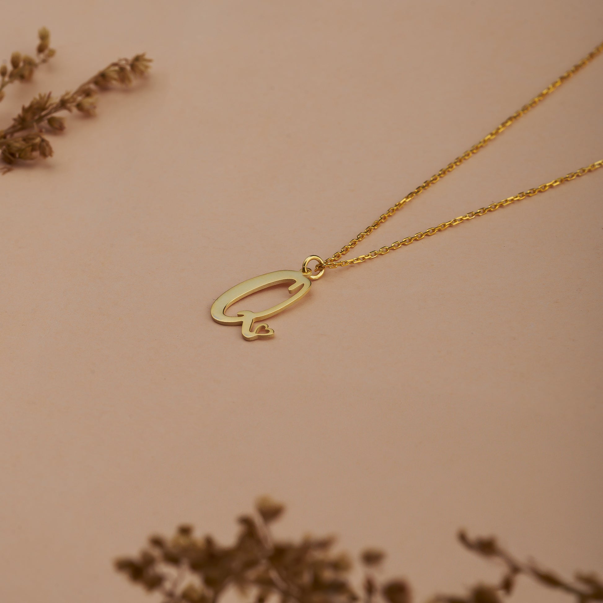 Gold initial Necklace with Butterfly Jewelry Personalized Handmade Necklace