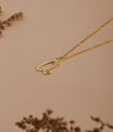 Gold initial Necklace with Butterfly Jewelry Personalized Handmade Necklace