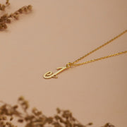 Gold initial Necklace With Tiny Heart Custom Letter Necklaces
