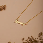 Custom Name Necklace, 14K Gold Plated Name Necklace