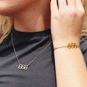 18K Gold PVD Stainless Steel Angel Number Bracelet / BRJ1003