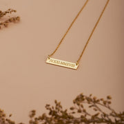 Silver Bar Necklace • Custom Gold Bar • Name Bar Friend Gift