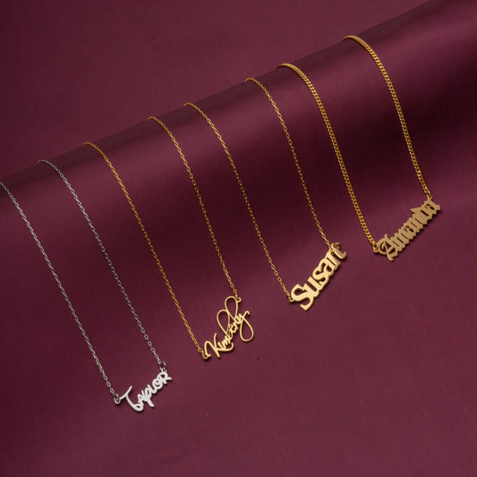 14K Gold Name Necklace, Silver Name Necklace