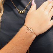 18K Gold PVD Stainless Steel Angel Number Bracelet / BRJ1003