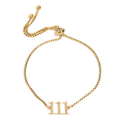 18K Gold PVD Stainless Steel Angel Number Bracelet / BRJ1003