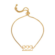 18K Gold PVD Stainless Steel Angel Number Bracelet / BRJ1003