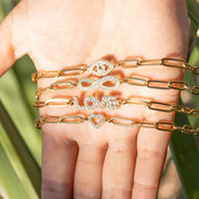 18K Gold PVD Stainless Steel CZ 