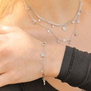 18K Gold PVD Stainless Steel Heart & Lock Charm Bracelet / BRJ1011