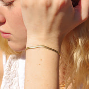 18K Gold PVD Stainless Steel Herringbone Chain Bracelet / BRJ9082