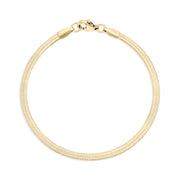 18K Gold PVD Stainless Steel Herringbone Chain Bracelet / BRJ9082