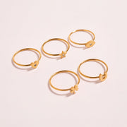 18K Gold PVD Stainless Steel Horseshoe Symbol Ring / ZRJ0001