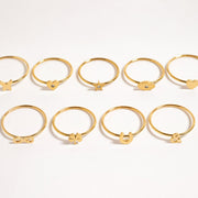 18K Gold PVD Stainless Steel Four Leaf Clover Symbol Ring / ZRJ0002