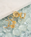 18K Gold Stainless Steel Shell Pendant Huggie Earrings / ERJ0072