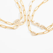 18K Gold PVD Stainless Steel CZ 