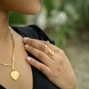 18K Gold PVD Stainless Steel Hug Ring / KSS0002