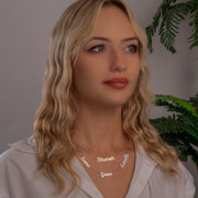 Two Name Handwriting Necklace  Custom Mothers Necklace