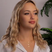 Custom Birthstone Initial Necklace, Personalized Letter Necklace