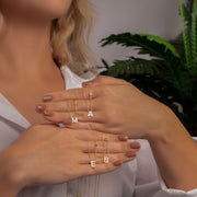 Custom Birthstone Initial Necklace, Personalized Letter Necklace