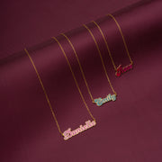 Colorful Name Necklace, Fonts Necklace, Custom Colored Necklace