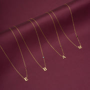 Custom Birthstone Initial Necklace, Personalized Letter Necklace