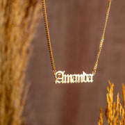 14K Gold Name Necklace, Silver Name Necklace