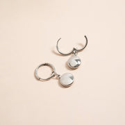 18K Gold PVD Stainless Steel Circle Coin Pendant Earrings / ERJ0049