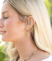 18K Gold Stainless Steel Shell Pendant Huggie Earrings / ERJ0072