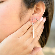 18K Gold PVD Stainless Steel Dangle Vertical Drop Bar Earrings / ERJ0061