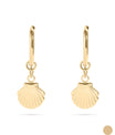 18K Gold Stainless Steel Shell Pendant Huggie Earrings / ERJ0072