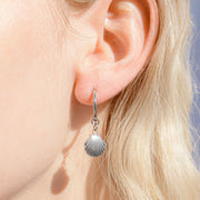 18K Gold Stainless Steel Shell Pendant Huggie Earrings / ERJ0072