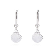 18K Gold Stainless Steel Shell Pendant Huggie Earrings / ERJ0072