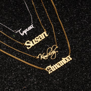 14K Gold Name Necklace, Silver Name Necklace