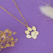 Sterling Silver Paw Print Name Necklace Custom Paw Print Necklace Gold Paw Necklace