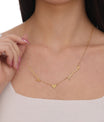 Gold initial Necklace With Tiny Heart Custom Letter Necklaces