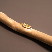 18K Gold PVD Stainless Steel Horseshoe Symbol Ring / ZRJ0001