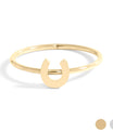 18K Gold PVD Stainless Steel Horseshoe Symbol Ring / ZRJ0001