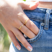 18K Gold PVD Stainless Steel Horseshoe Symbol Ring / ZRJ0001