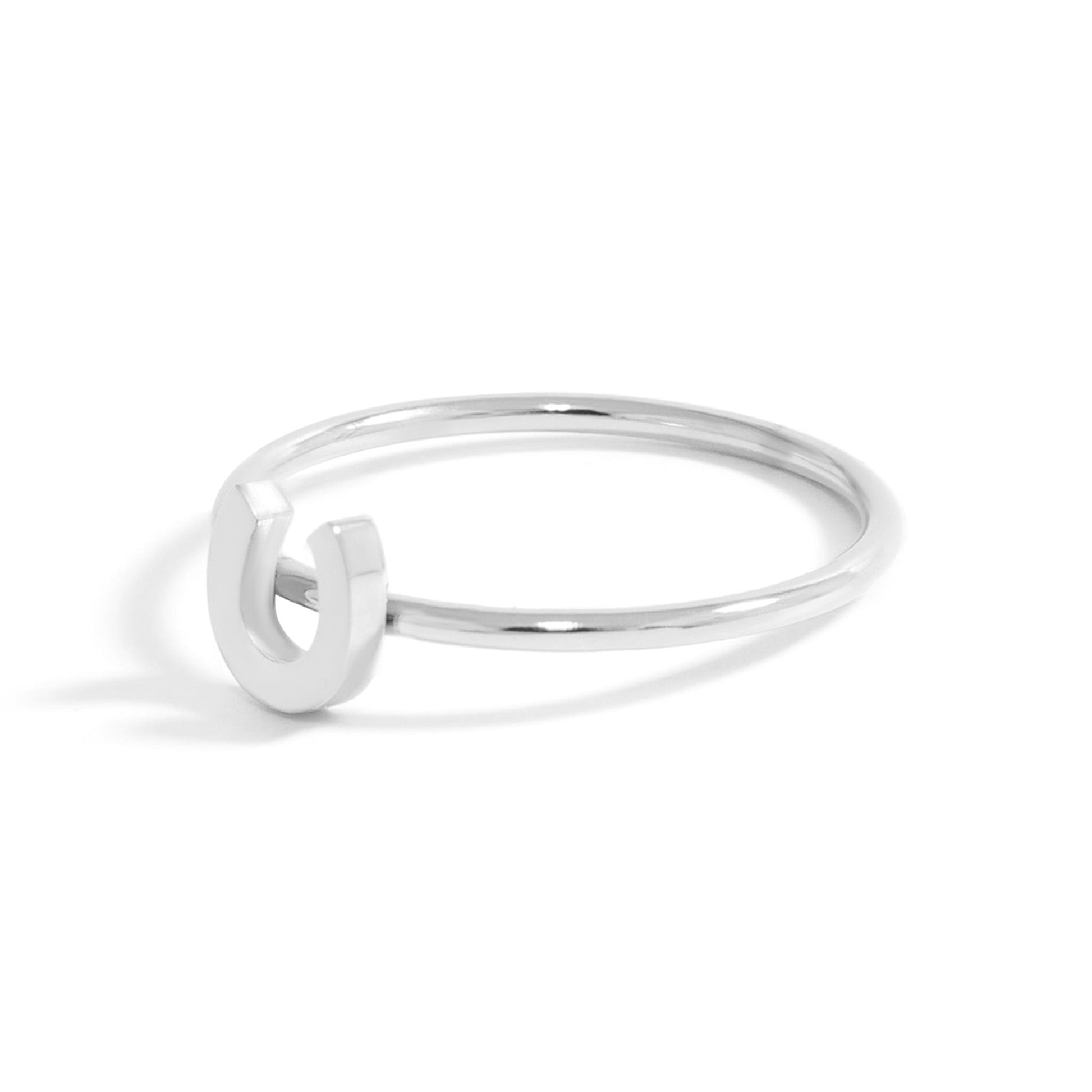 18K Gold PVD Stainless Steel Horseshoe Symbol Ring / ZRJ0001