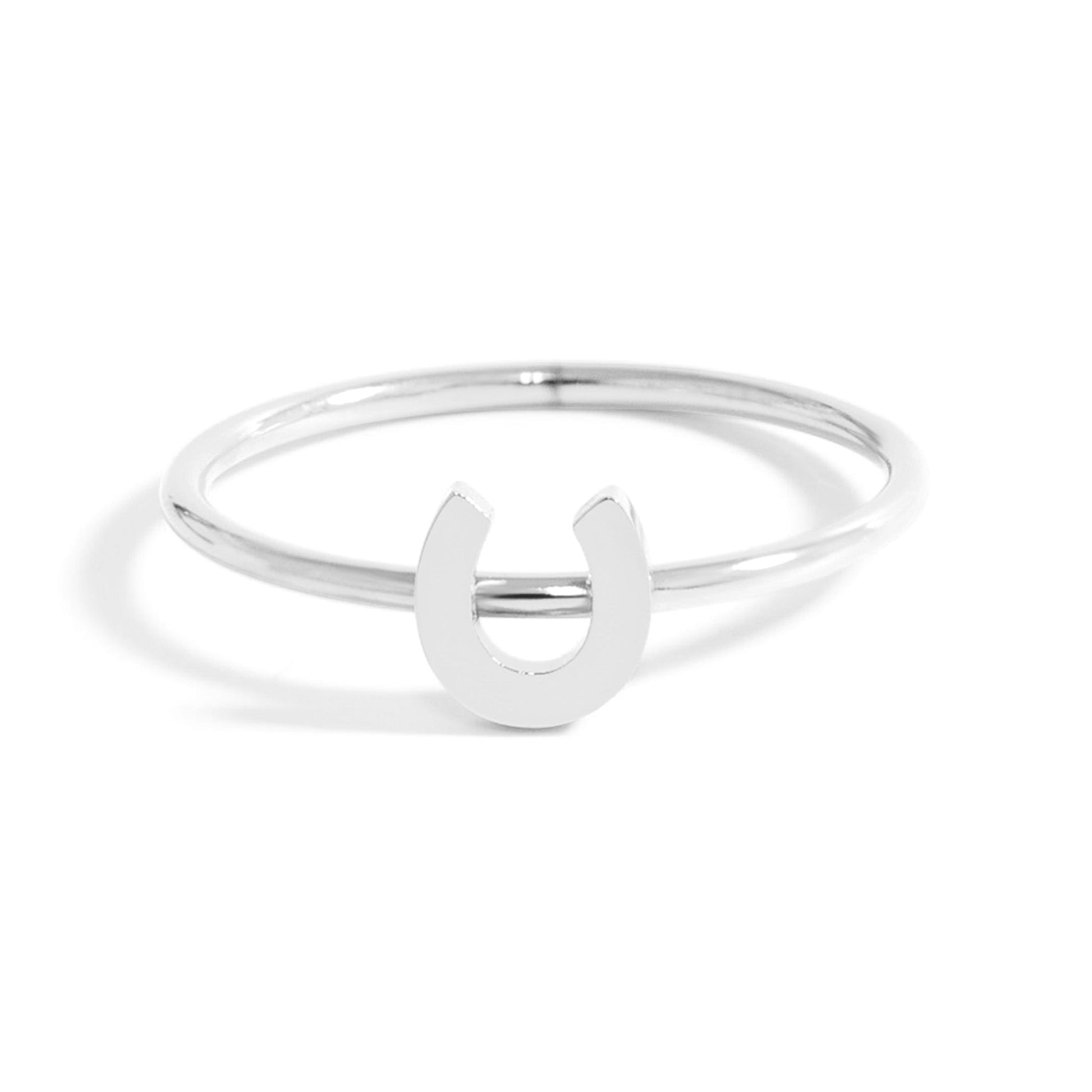 18K Gold PVD Stainless Steel Horseshoe Symbol Ring / ZRJ0001