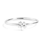 18K Gold PVD Stainless Steel Four Leaf Clover Symbol Ring / ZRJ0002