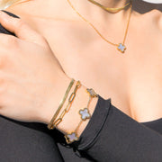 18K Gold PVD Stainless Steel Herringbone Chain Bracelet / BRJ9082